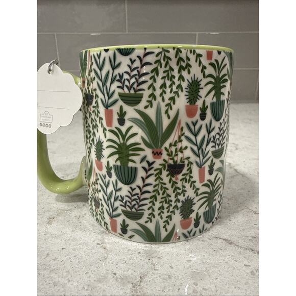 CACTUS PLANTS 10 Strawberry Street Bella Mug GREEN Wild Floral - Picture 3 of 6